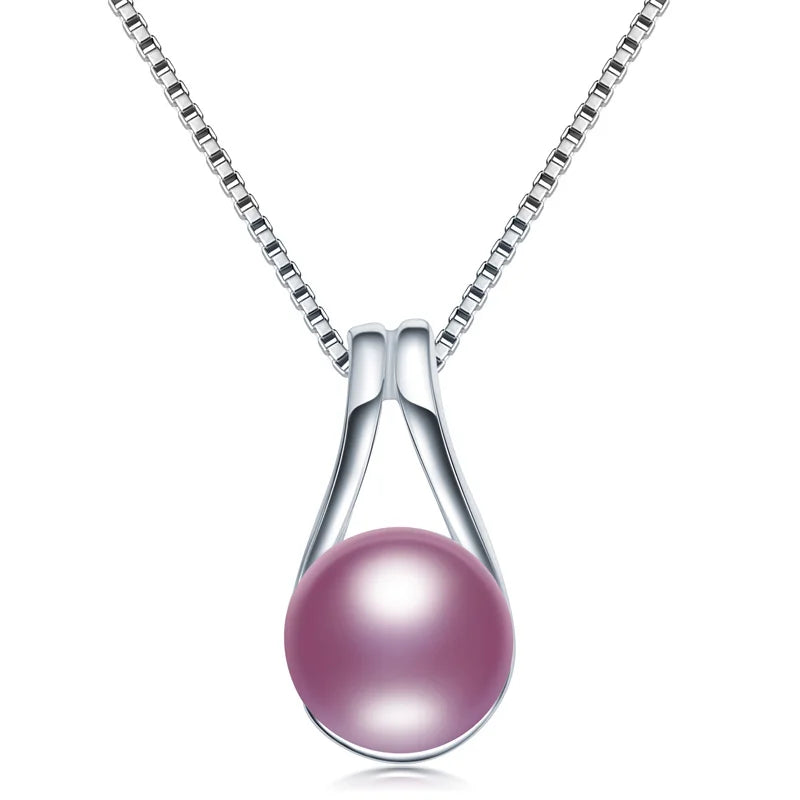 2025 Natural Freshwater Pearl Pendants Necklace 925 Sterling Silver Fine Pendants Jewelry Gift for Women Wedding Anniversary