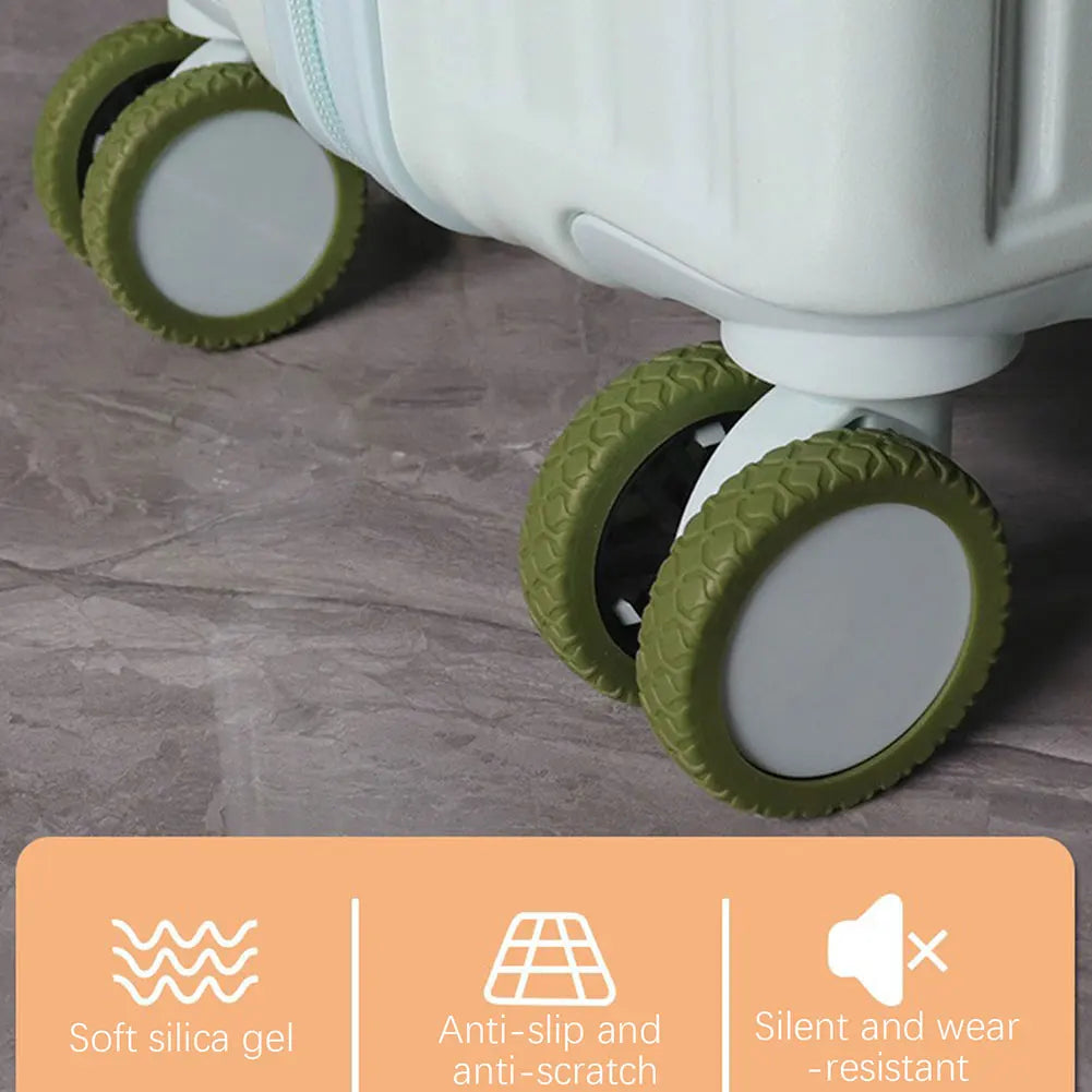 Tejesa  Luggage Wheels Protector,Silicone Suitcase Wheel Protection Cover Suitcase Accessory,Trolley Case Wheel Casters Cover