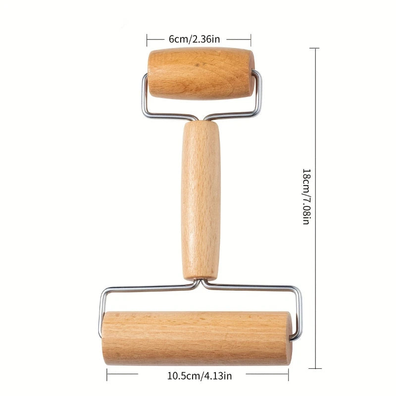 Tejesa Double-Head Dough Roller/ Wooden Rolling Pin /Nonstick French Fondant Flour Pie Cookie Pastry Pizza Roller