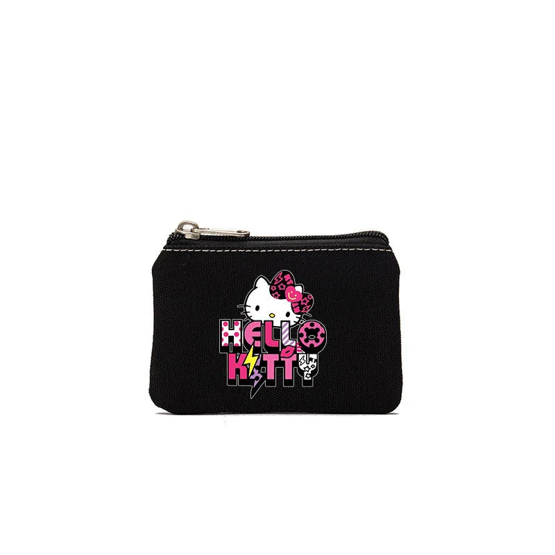 Cartoon Hellos Kittys Coin Purse Canvas Bag Card Bag Simple Fabric Coin Small Bag Cotton Storage Bags for Children's Gifts
