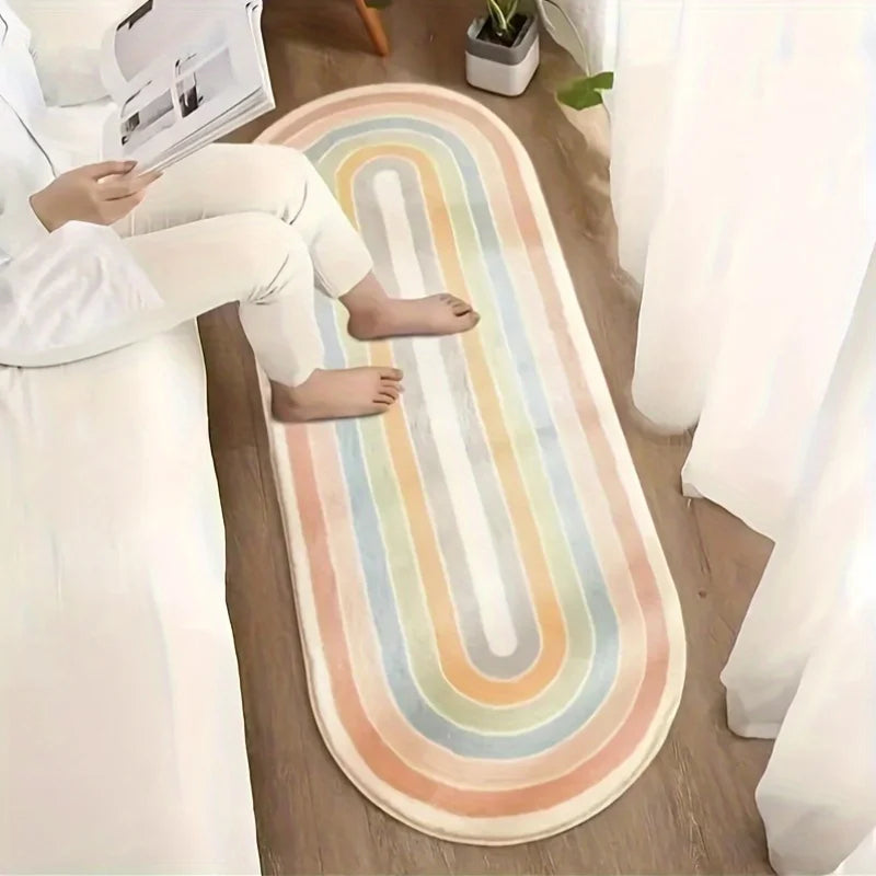 Tejesa Striped Orange Carpet Rug For Bedroom  Soft Bedside Floor Mat Living Room Carpet Bathroom Mat Doormat Home Decor