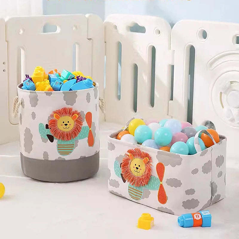 Hemasa Folding Storage Basket Linen Storage Fabric Wardrobe Office Bedroom Closet Toys Laundry Basket With Handle