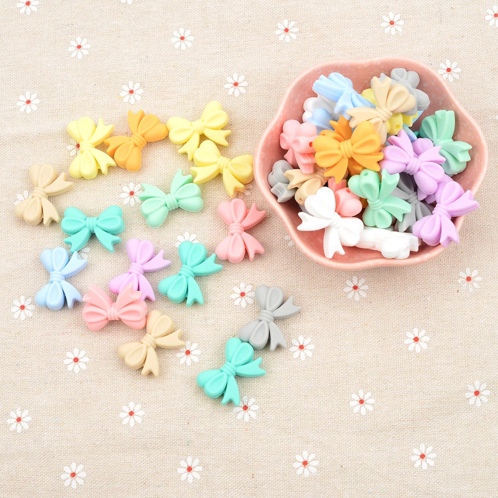 10PCS Crown Silicone Beads Baby Teething Toys Food Grade Silicone Butterfly DIY Pacifier Chain Pendant Accessories Baby teethers