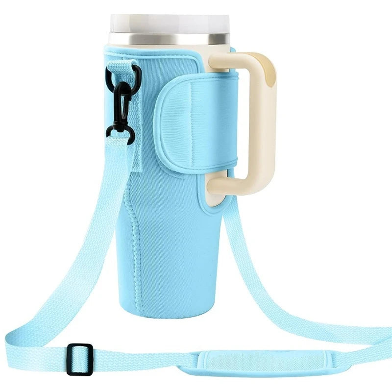 Hemasa 40oz Water Bottle Carrier Bag Pouch Cover For Water Bottle Holder Adjustable Shoulder Strap Mug Cover