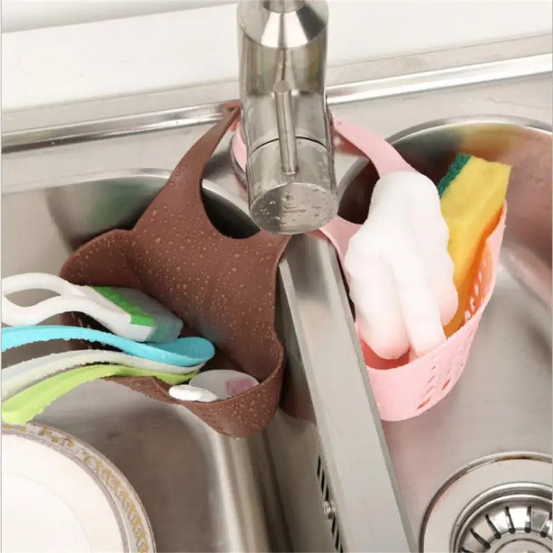 Hemasa Sink Shelf Soap Sponge Holder/ Clip Dish Drainer Drying Rack /Silicone Storage Basket