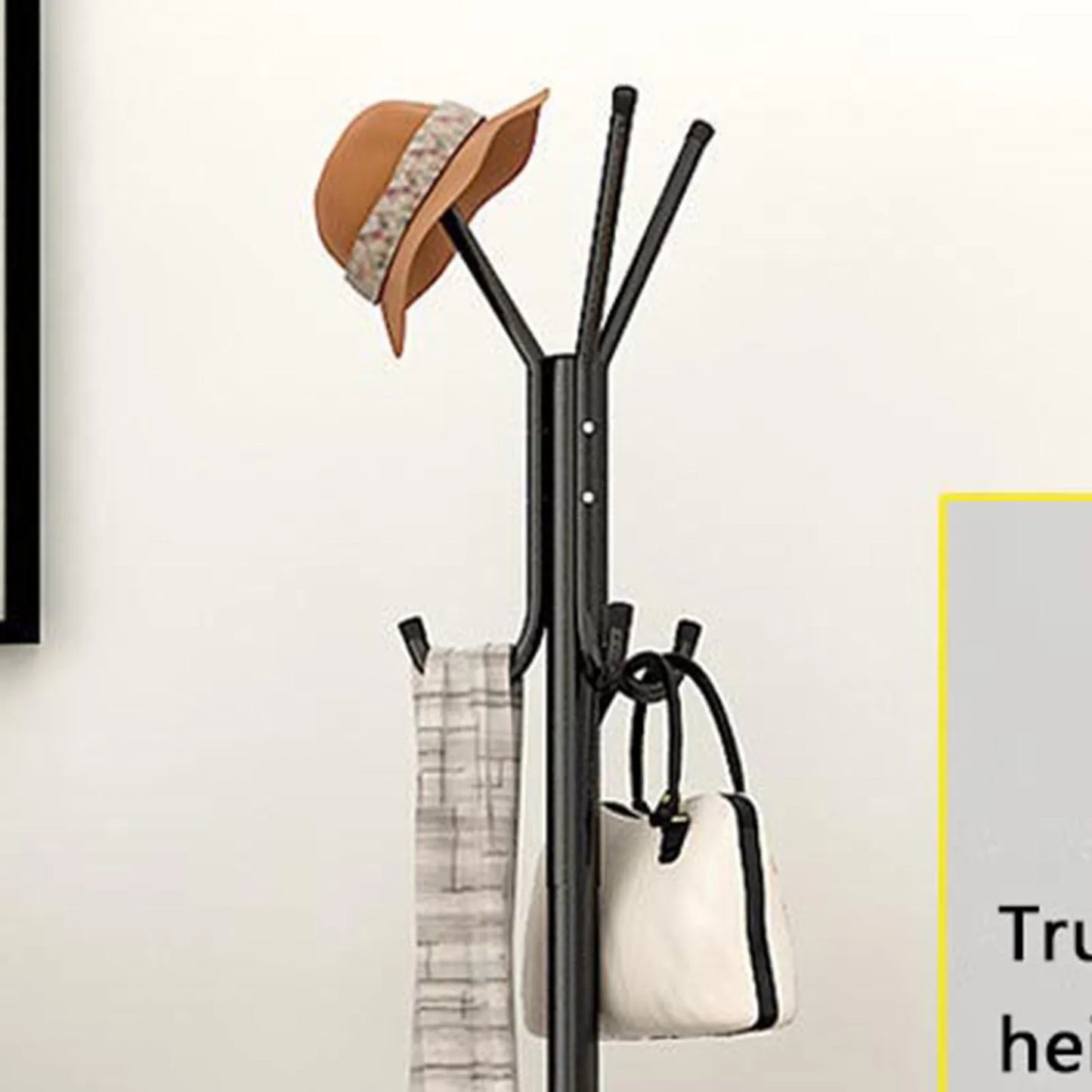 Sturdy Metal Coat Rack Stand Stable Base Multipurpose Coat Hat Rack for Entryway Living Room Bedroom