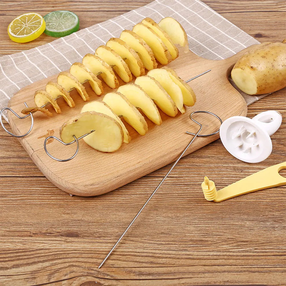 Hemasa  Stainless Steel Plastic Rotate Potato Slicer Twisted Potato Spiral Slice Cutter