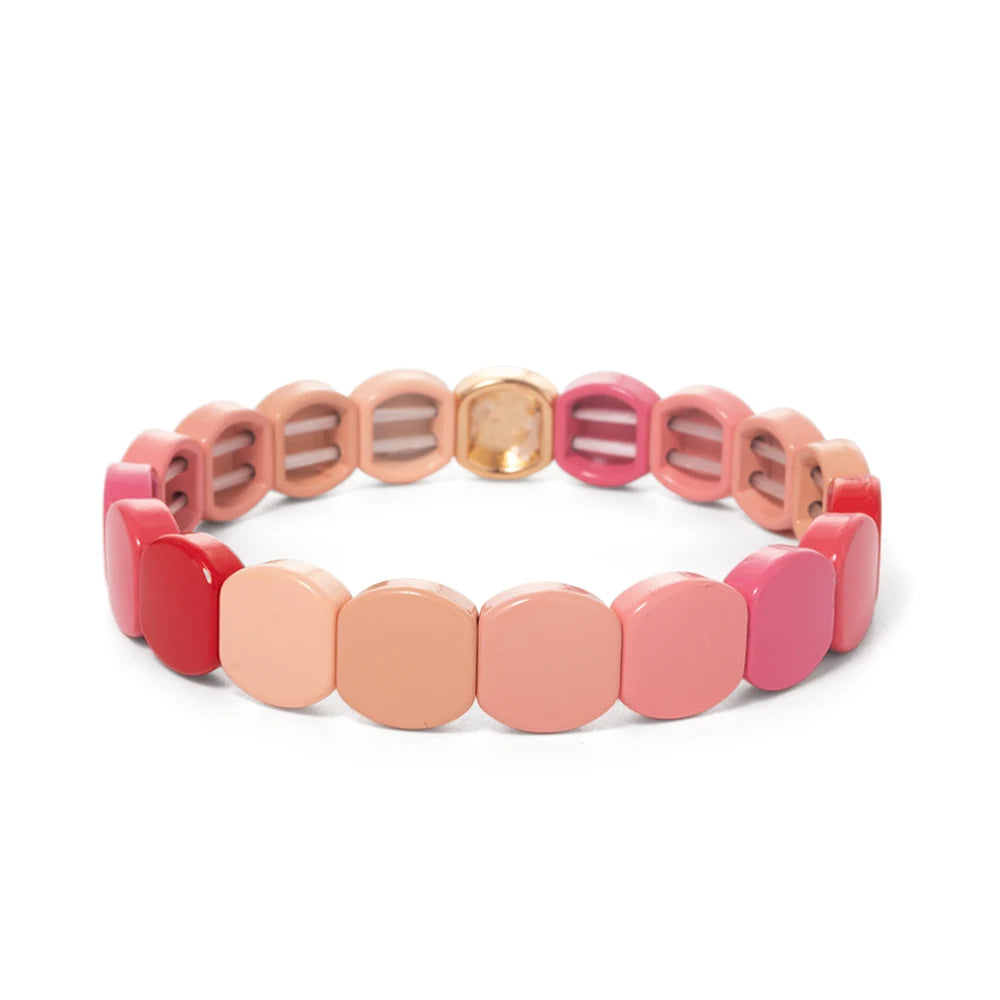 Hemasa Rainbow  Hexagon Beaded Tile Bracelet For Women