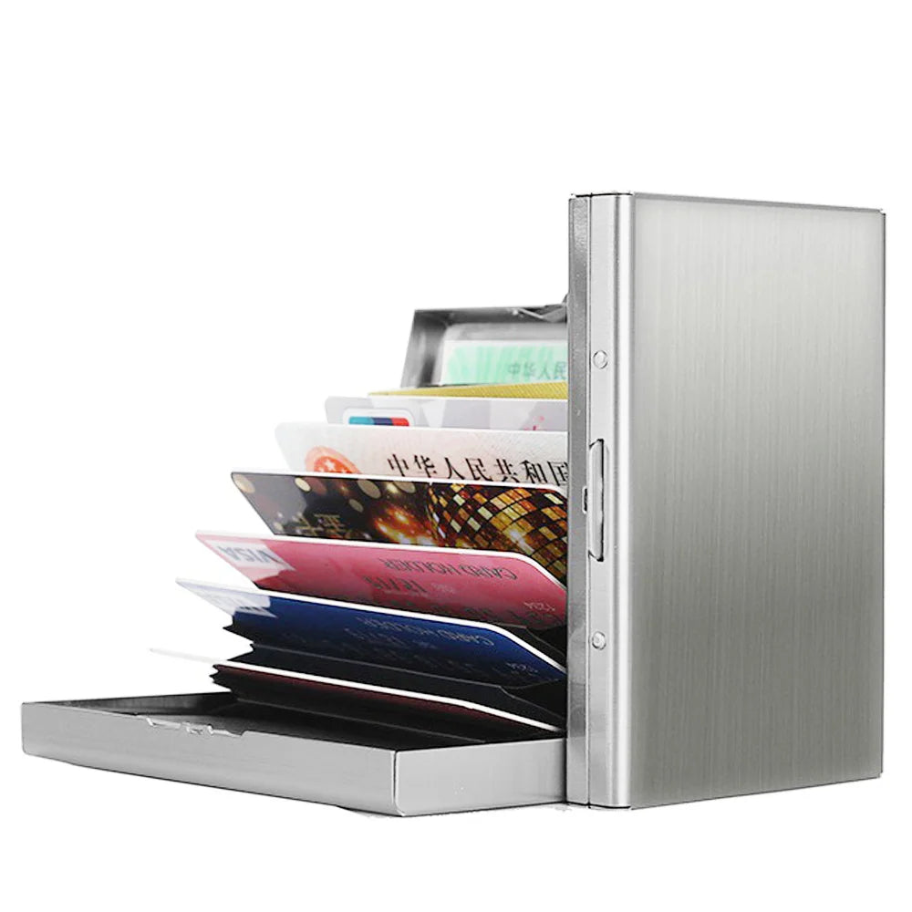 Card Holder RFID Blocking Aluminum Metal Slim Wallet Anti-scan Credit Card Holder Thin Case Small Wallet Flower Color Series