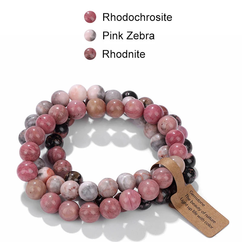 Hemasa Cat Eye Beaded Bracelets /3Pcs/Set Natural Stone Amethyst Beads Bracelets /Multicolor Stretch Bangle Women Yoga Wrist Jewelry
