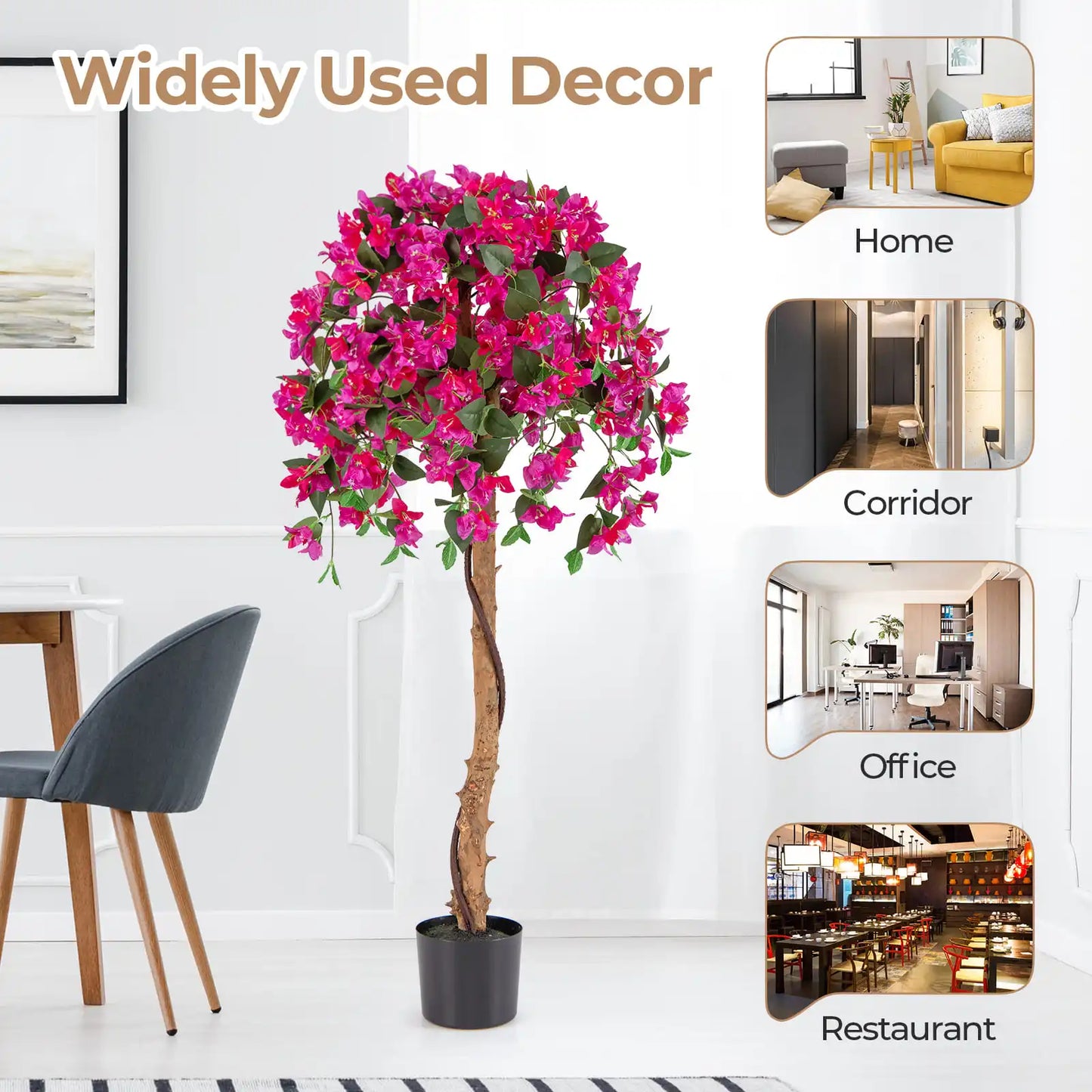 ERGOMASTER 115cm Artificial Boxwood Topiary Ball Tree Fake 5 Ball Topiary Tree Office Decor