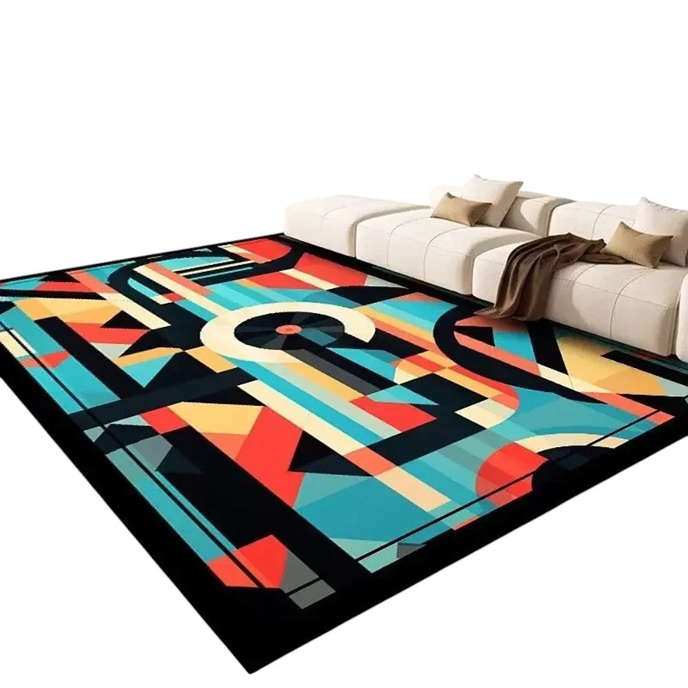 Tejesa  Large Flannel Rug Luxury Plaid Non-Slip Living Room Bedroom Mat Stain Resistant Washable Bedside Home Decor Rug