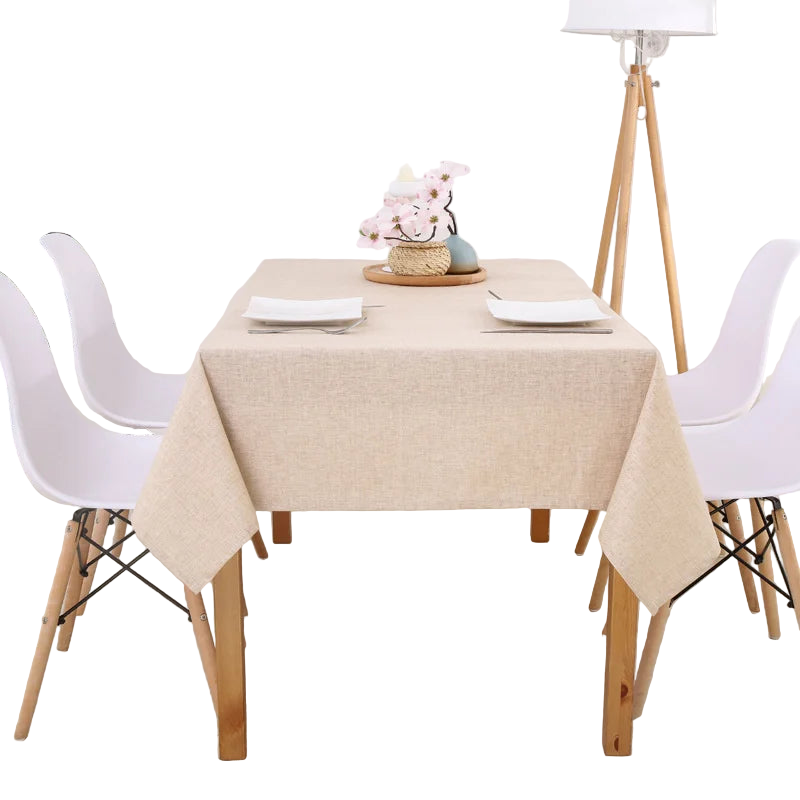 Tejesa Faux Linen Tablecloths Rectangle Washable Table Cloths Wrinkle Stain Resistant Table Cover Cloth for Kitchen Dining Room JAF040