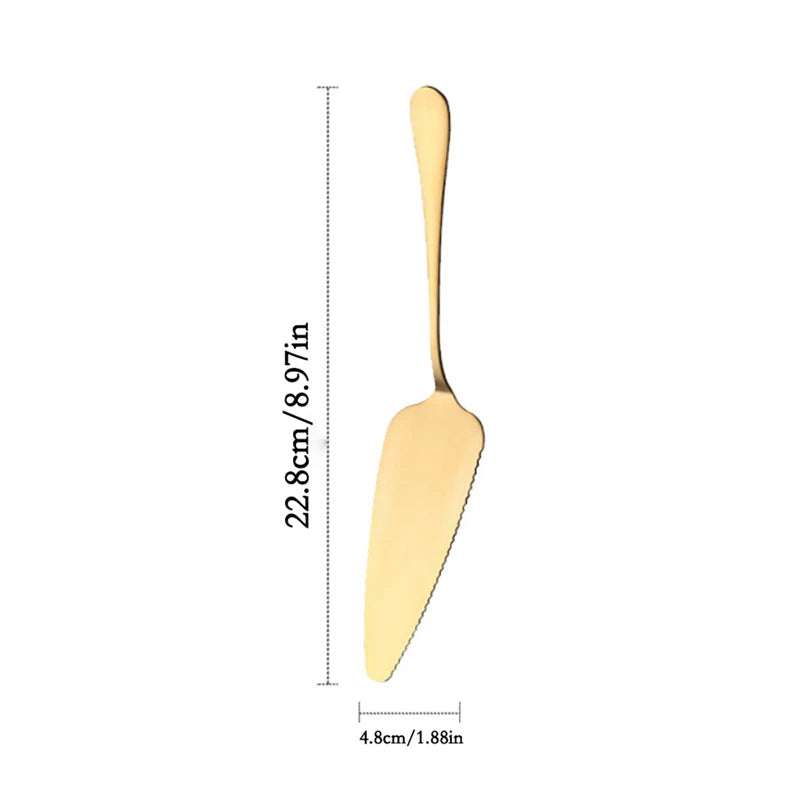 Tejesa 1/2/4pcs Stainless steel cake spatula Birthday cake Gold spatula Family Hotel Birthday Party cake pizza spatula