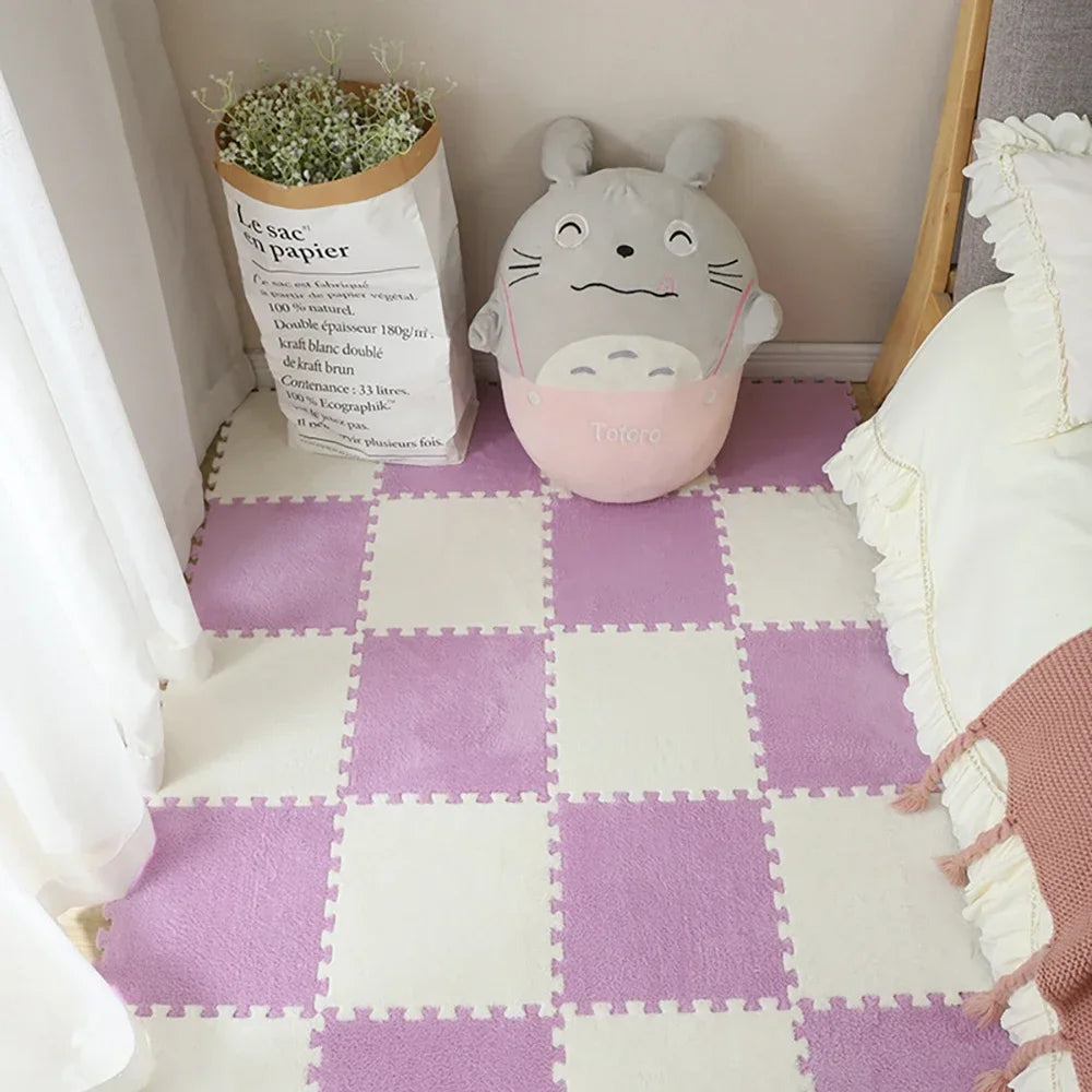 Hemasa Soft Plush Children's Mat Baby Toys Eva Foam Puzzle Carpet Warm Children Play Mats Interlocking Rugs Infant Carpet 30*30*1cm