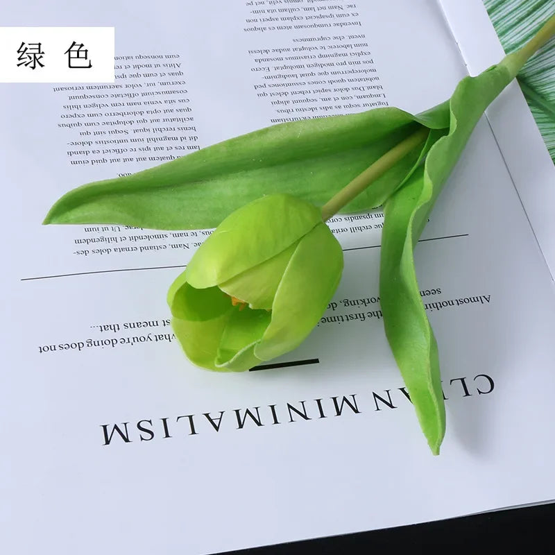 10Pcs PU Big Tulip Artificial Flowers Wedding Decoration Fake Flowers Tulips Bridal Bouquet Indoor Home Party Flower Arrangement