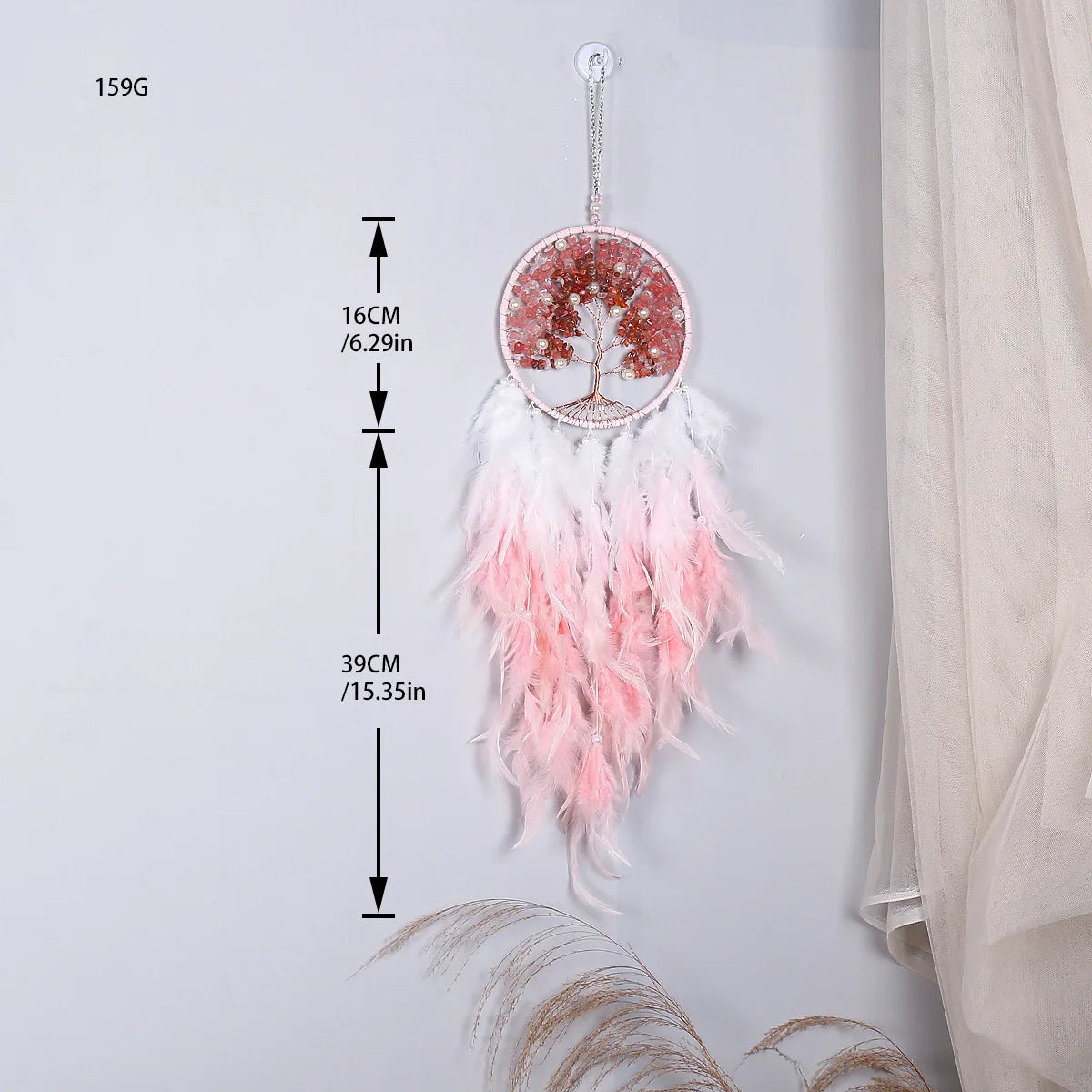 Tejesa Tree of Life Dreamcatcher with Stone Craft Decorative Room Wind Chime Hanging Home Decor Dreamcatcher