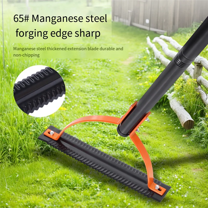 A38M Weed Grass Cutter With Serrated Double-Edged Sharp Manual Grass Whip Handle Cut Overgrown Weeds Cutting Hand Tool