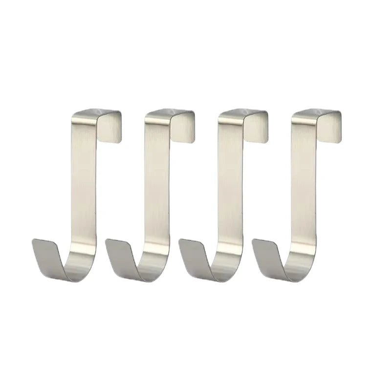 Hemasa 4pcs Multi-Purpose Hooks Kitchen Cabinet Door Back Hook Hanging Rack Clothes Coat Hat Towel Hanger Storage Hook Bathroom Accessories
