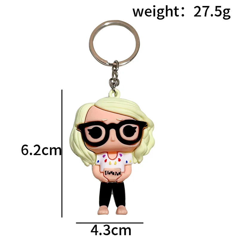 Cartoon Singer Karol G Keychain Heart Bad Rabbit Silicone Pendant Keyring Car Backpack Key Holder Kawaii Jewelry Gifts