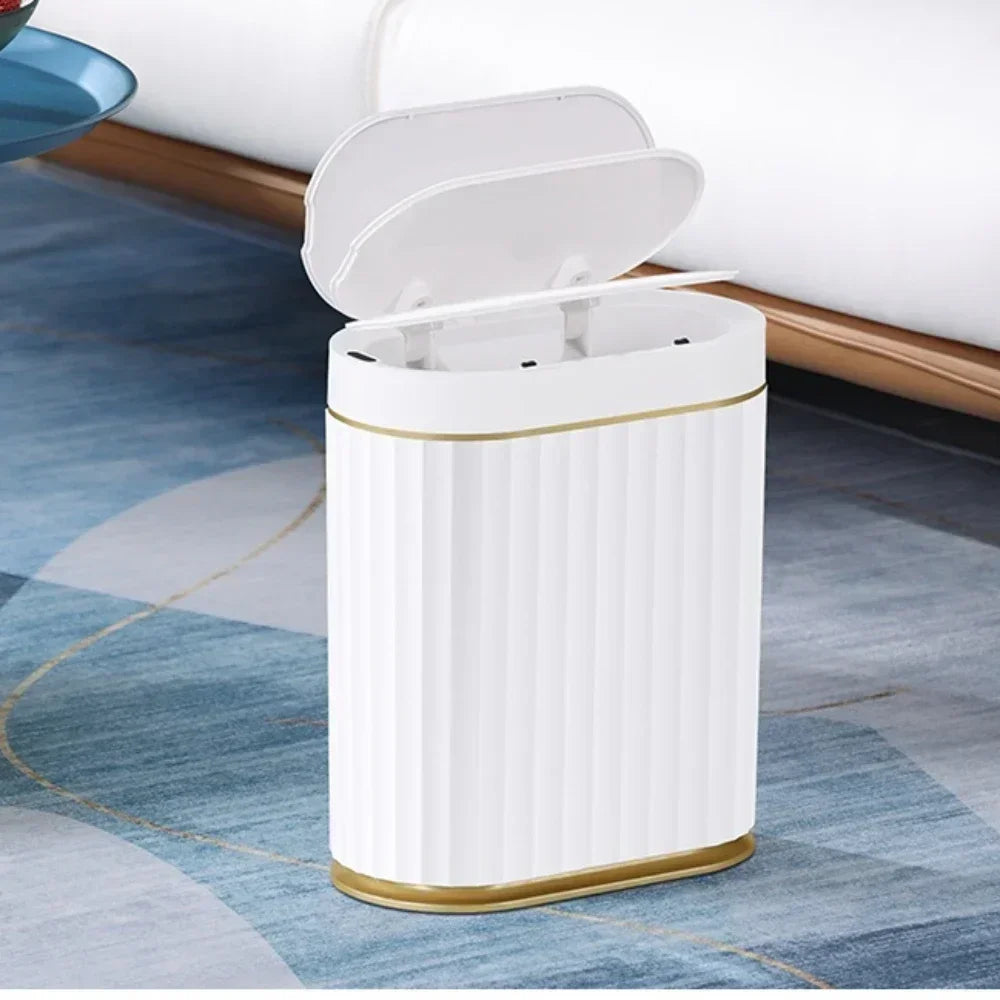 Hemasa 7L Trash Bin Can Narrow Smart Sensor Kitchen Food Waste Recycle Toilet Wastebasket Garbage Storage Bucket/ Bathroom