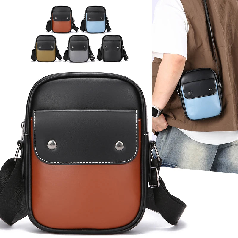 Tejesa Soft PU Leather Men Small Shoulder Bag Fashion Casual Male Mini Handbag Pretty Style Male Shopping Phone Bag