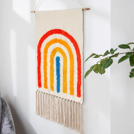 2022 Nordic Room Wall Hanging Decoration Rainbow Tapestry Wall Decoration Handmade Quality Cloud Tapestry Home Wall decoration