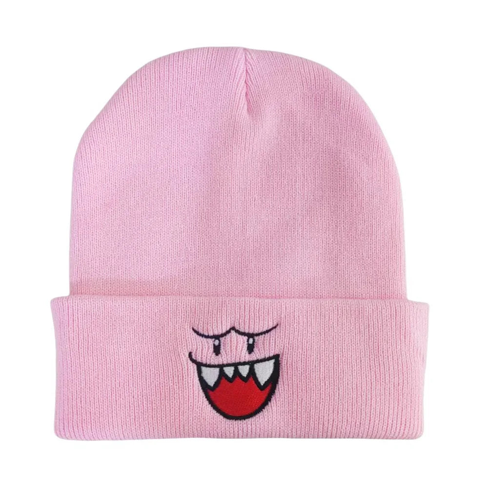 Tejesa Unisex Embroidered Knit Beanie Thickened Fleece Lined Winter Hat /Windproof Thermal Skull Cap For Men Women