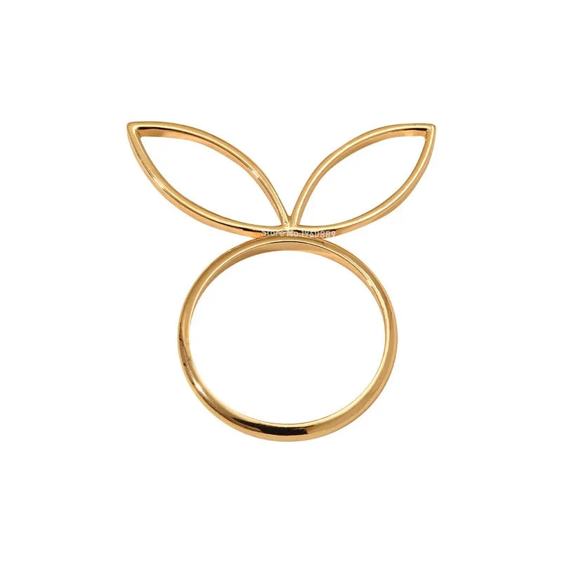Hemasa 6Pcs Rabbit Ears Napkin Rings /Bunny Head Napkin Holder Rings