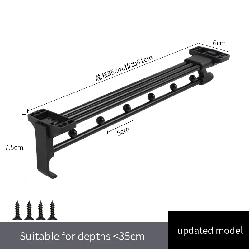 Hemasa  Closet Top Telescopic Storage Rods Closet Interior Pants Clothes Organizer Partition Hangers