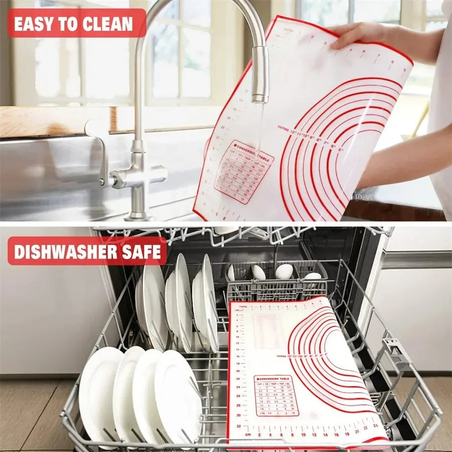 Hemasa Silicone Baking Mat Kneading Pad Dough Mat Pizza Cake Dough Maker Kitchen Cooking Grill Non-Stick Gadgets Bakeware Pastry Mat