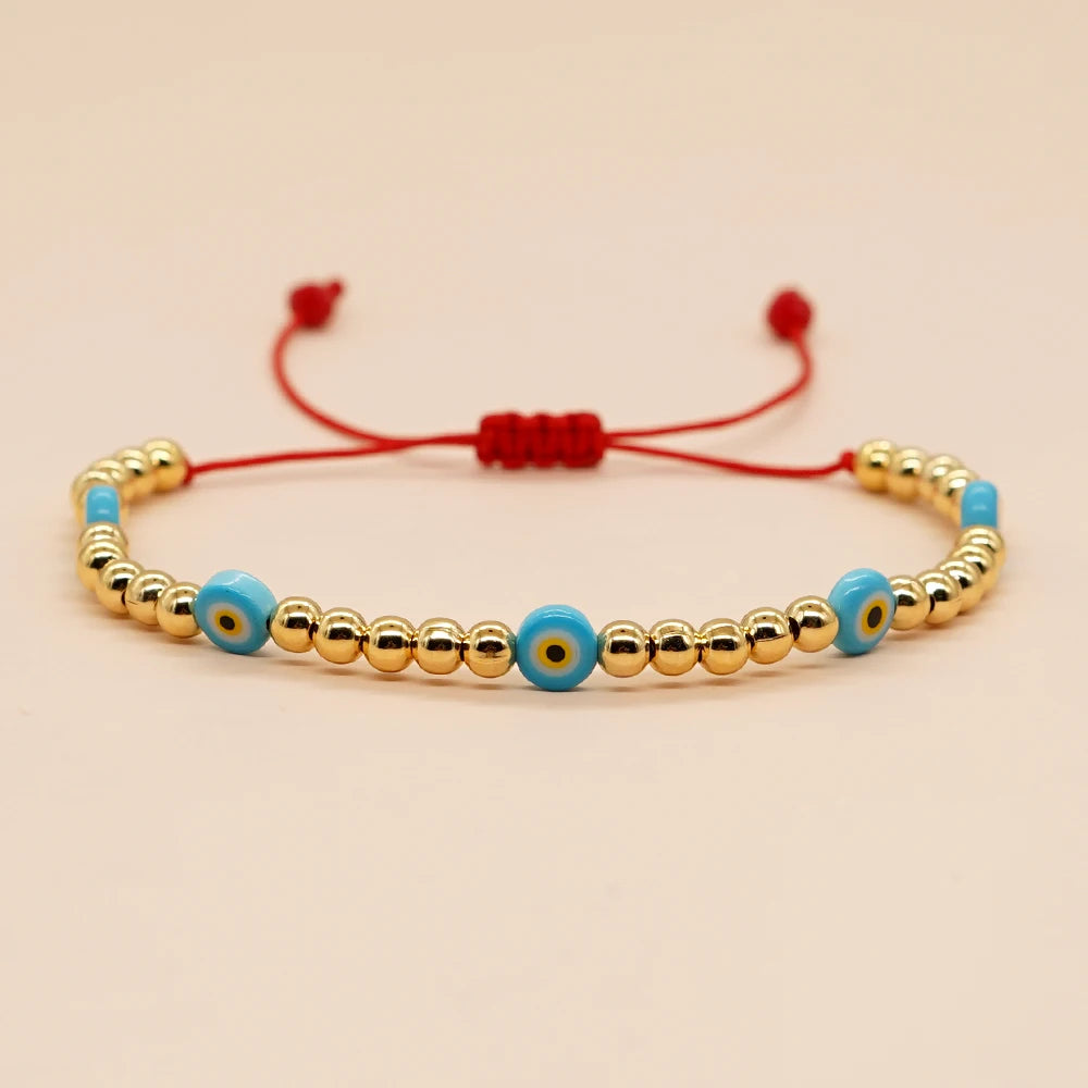 GO2BOHO New Turkish Evil Eye Beads Bracelet Handmade Trendy Friendship Bracelets for Women