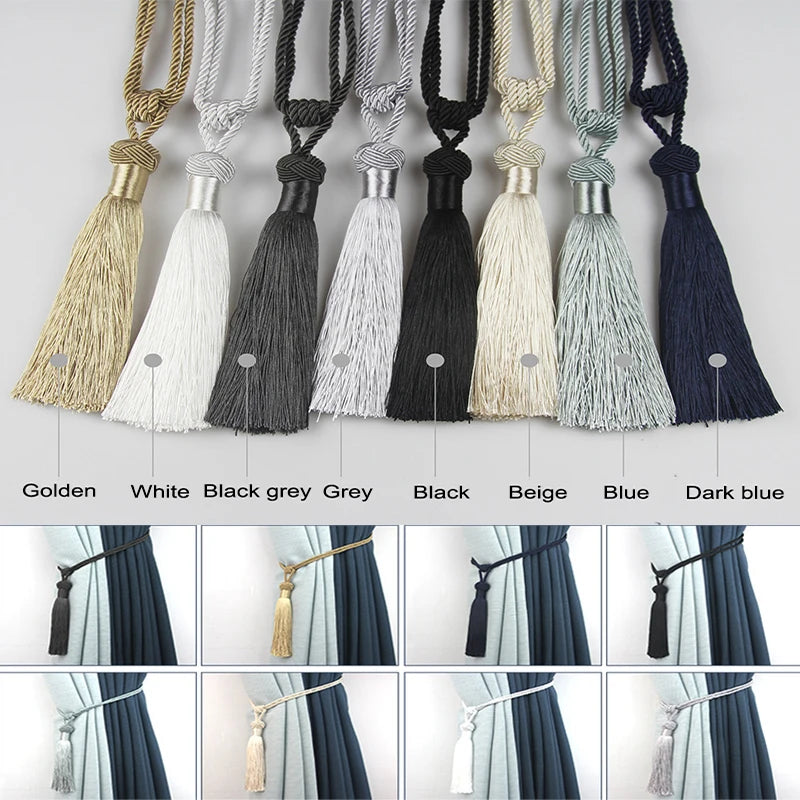 European Style Curtain Clip Holders Tieback Buckle Clips Curtain Straps Rayon Tassels Curtain Accessories Home Window Decor