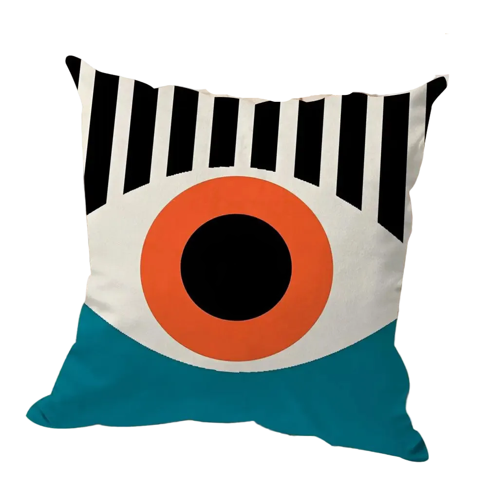 Hemasa  4Pcs Geometry Cushion Cover Soft Plush Fabric Double-Sided Printed Sofa Cushion Cover for All Seasons Home Decor