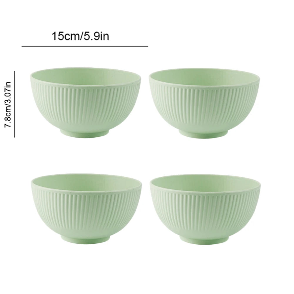 4/16Pcs Wheat Straw Ramen Bowl Tableware Dishes Full Tableware Of Plates Bowl Dinner Dishes Set Camping Tableware Dishes Set
