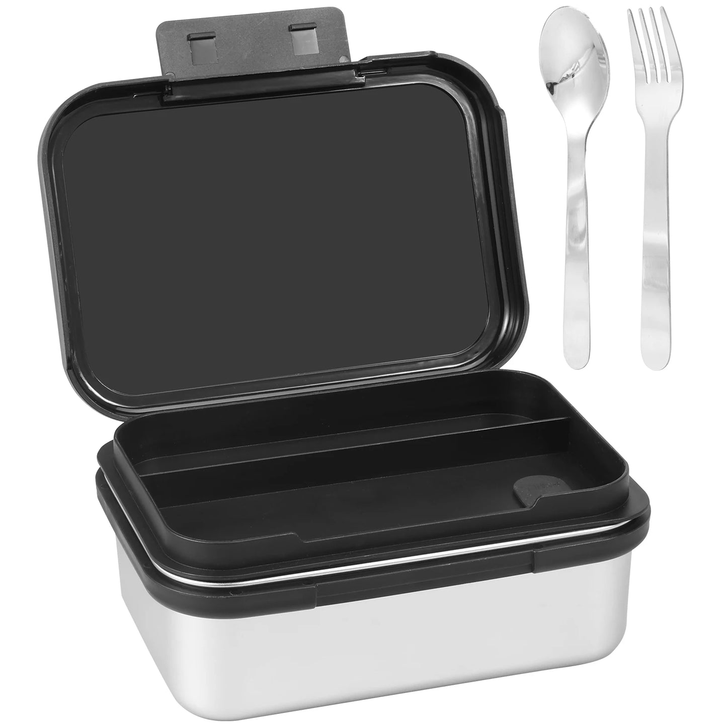 1000ml Lunch Box Stainless Steel Bento Boxes with Fork Spoon Leakproof Meal Food Container for Picnic Office School Traveling