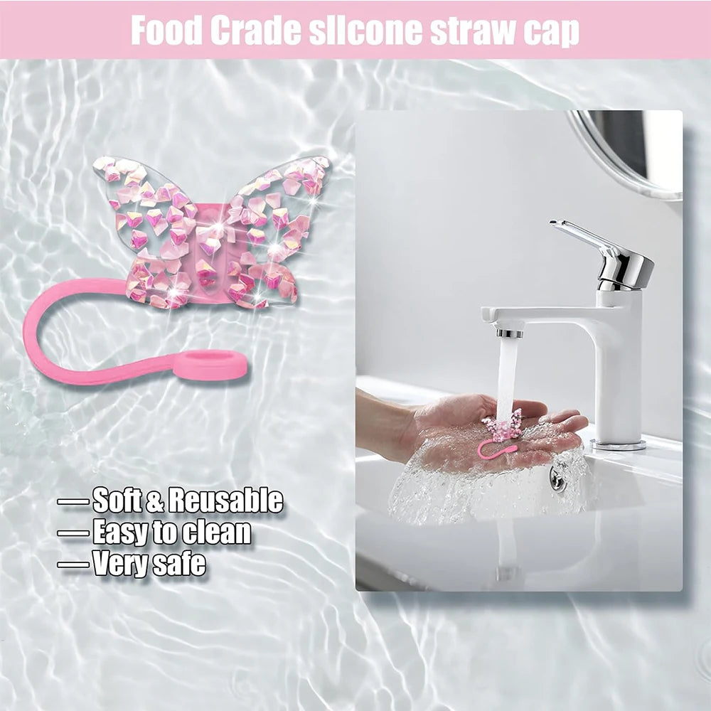 Hemasa Charm accessories,bow and diamond straw cap for Cup 40/30 oz accessories with Charm Chain Unlimited for Tumbler