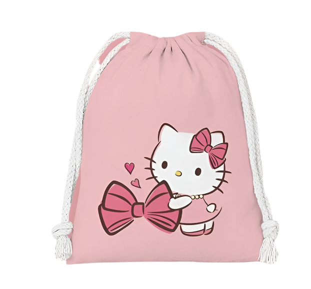 Hemasa drawstring hello kitty cartoon small bag storage bag