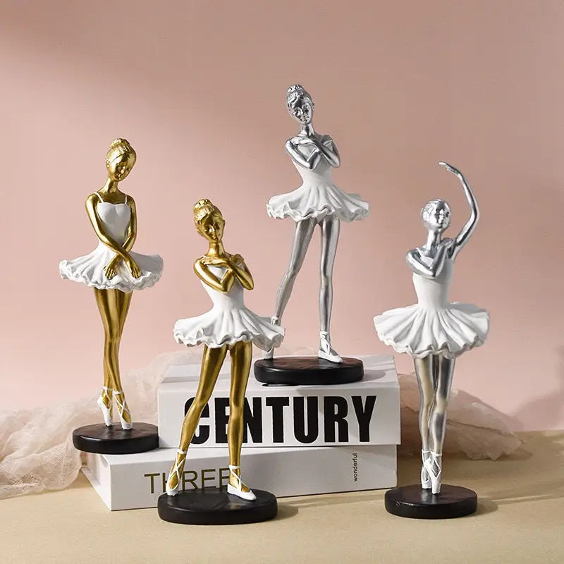 Tejesa Ballet Girl Figurine Living Room Desktop Wine Rack Ornament Resin Art Figures Statue Modern Room Creative Sculpture Home Decor
