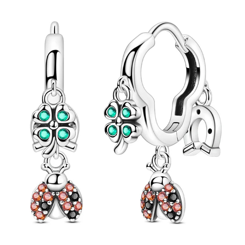 2025 Women's Earrings 925 Silver Butterfly Series Luxury Jewelry CZ Color Party Anniversary Gift