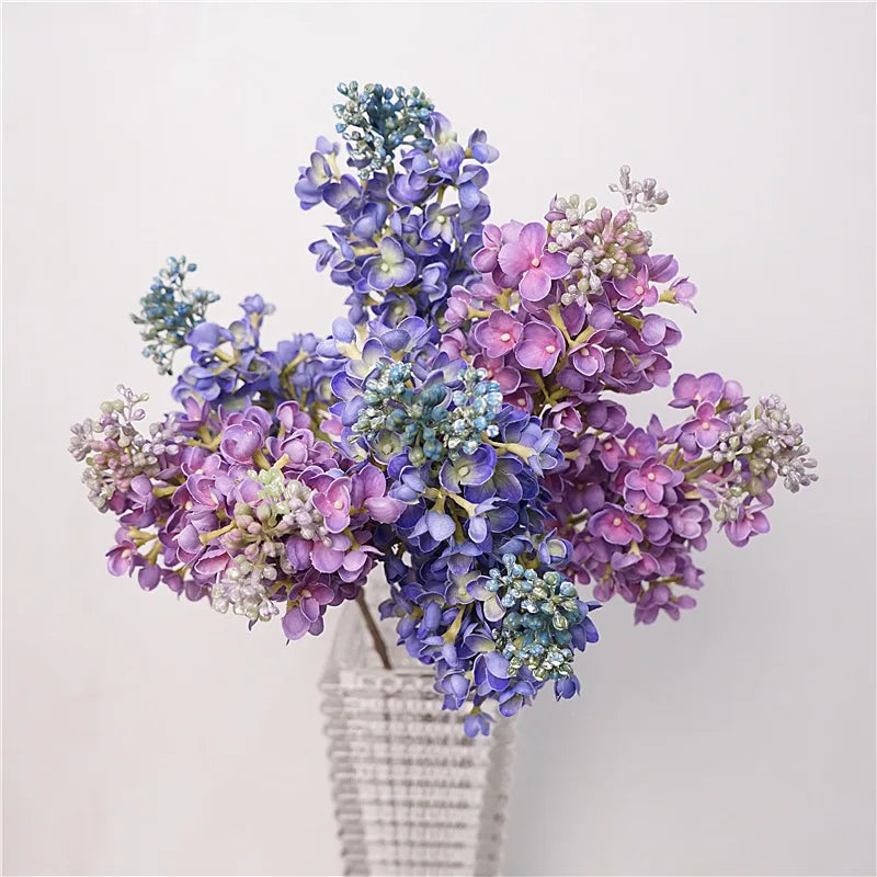 4Pc/lot Feel Real Touch Moisturizing Lilac Latex Artificial Flowers Home Table Decoration Floral Event Party Wedding Fake Flower