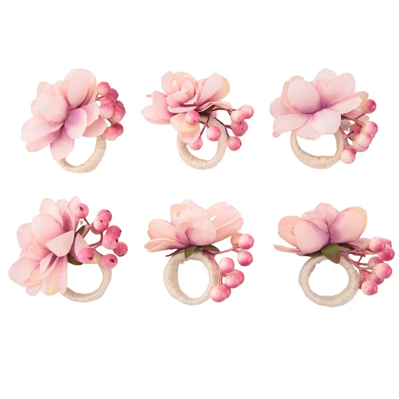 Hemasa Flower Napkin Rings 6Pcs
