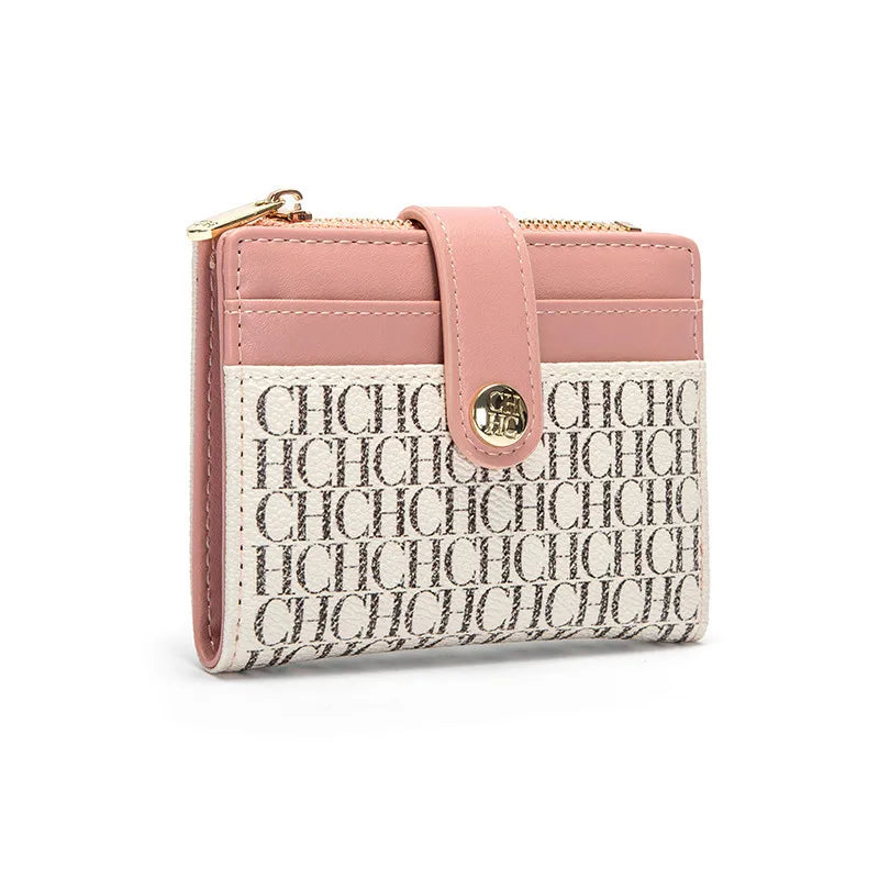 Tejesa Square Design Card Case Fashion Button Classic Folding Money Clip Compact Lightweight wallet