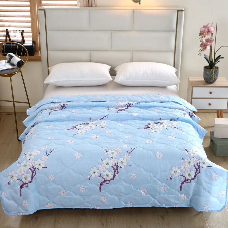 Hemasa Quilted summer single double bed light Printed quilt core Air conditioning quilting twin queen size duvet Thin plaid comforter