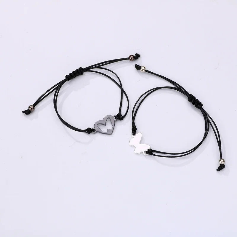 Hemasa  2pcs/set   Butterfly Bracelet Adjustable BFF Friendship Jewelry Gifts For Kids