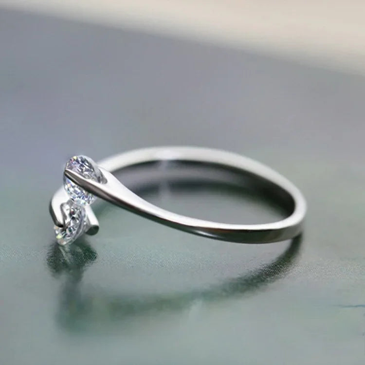 Trendy Opening  Crystal Wedding Ring