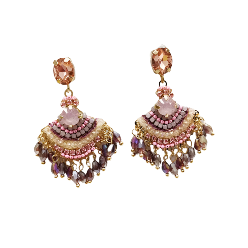 Hemasa Colorful Beaded  Long Earrings for Women