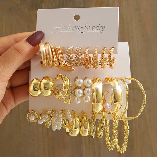 Hemasa Gold Color  Metal Twine Square Dangle Earrings   for Women