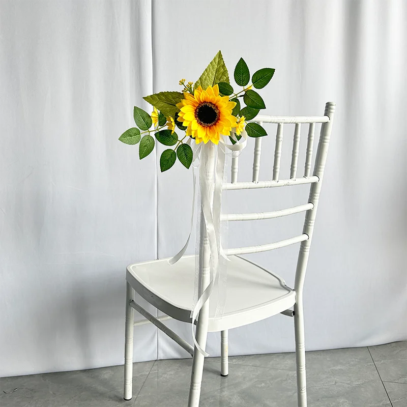 YeeNanee 8pcs Wedding Chair Decoration Flowers Artificial Rose Eucalyptus Pew Flowers for Wedding Ceremony Aisle Church Decor
