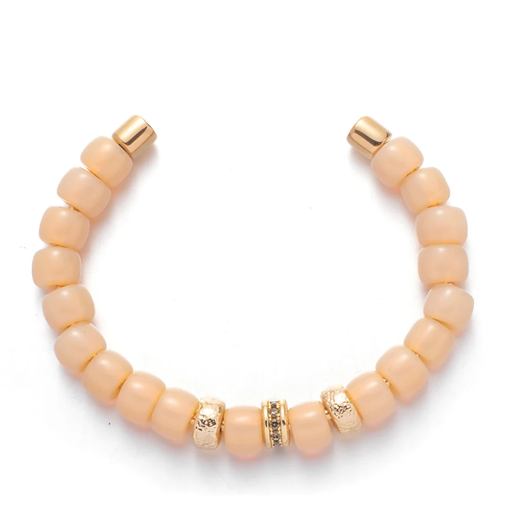Tejesa Colorful  Natural Stone Cuff Bangle Bracelets For Women